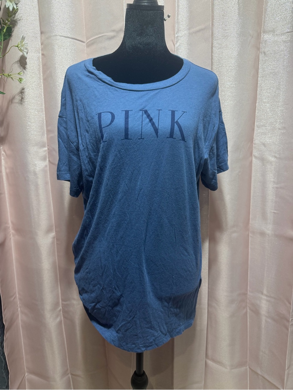 PINK Victoria's Secret Blue Short Sleeve oversized Tee - medium